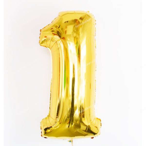 1 Rakam (Gold) Folyo Balonu