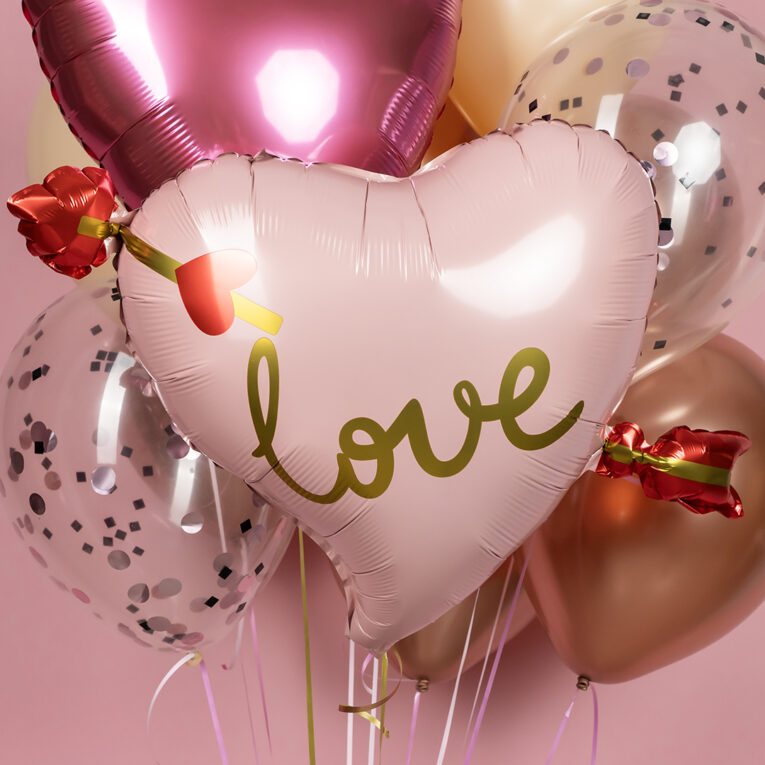 Aşk Tanrısı Oklu Kalp Folyo Balon