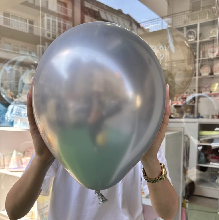 Gümüş Krom Rengi Lateks Balon