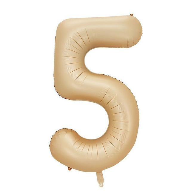 Karamel 5 Rakamı Folyo Balon