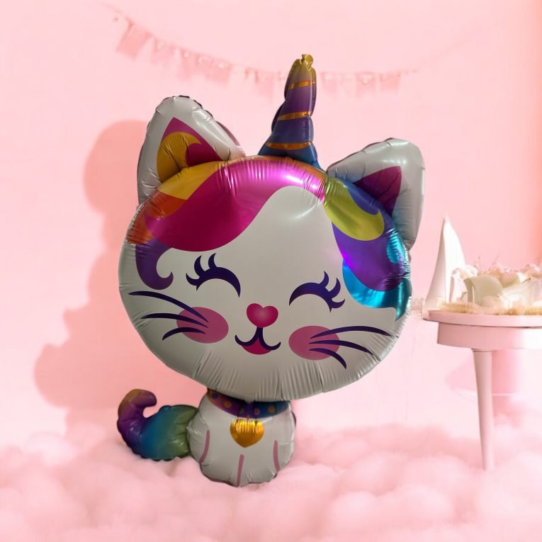 Kedi Unicorn Folyo Balon