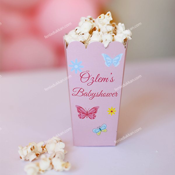 Kelebek BABY SHOWER Popcorn Kutular