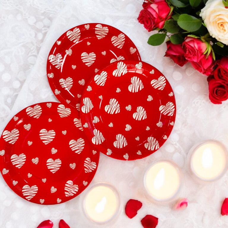 Kırmızı Love Tabak