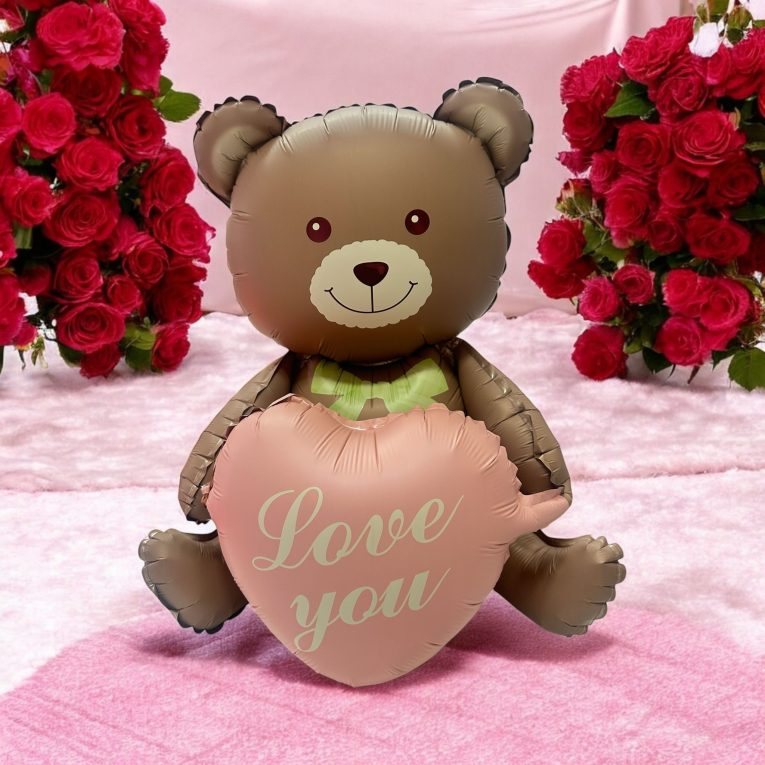 Love You Yazılı Ayıcık Folyo Balon