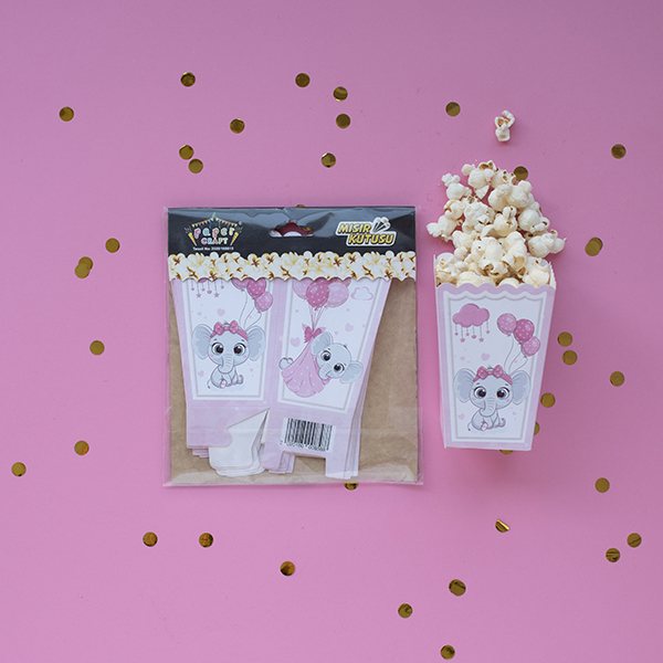 Pembe Fil Popcorn Kutular