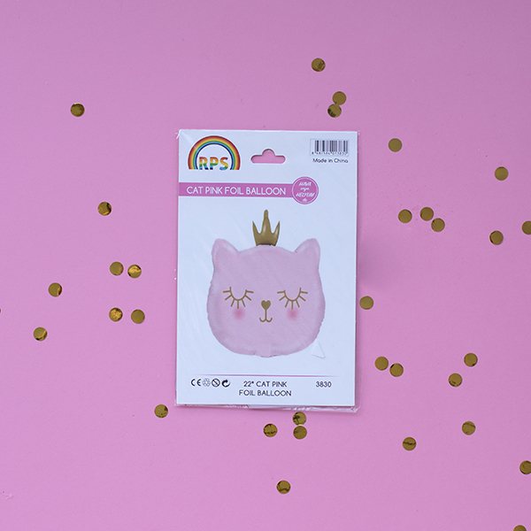 Pembe Kedi Folyo Balon
