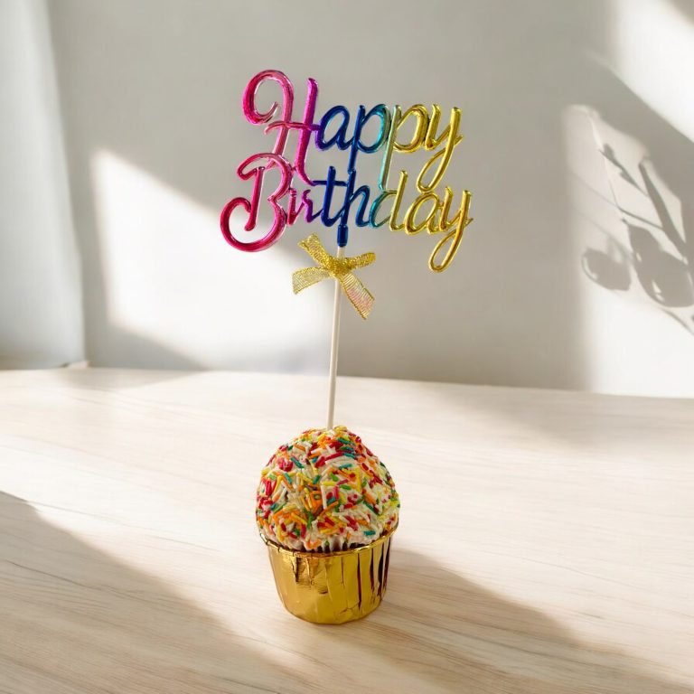 Renkli Happy Birthday Pasta Süsü