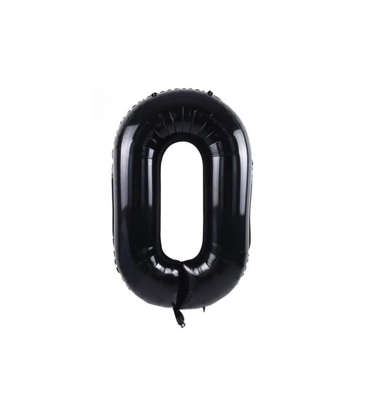 Siyah 0 Rakamı Folyo Balon