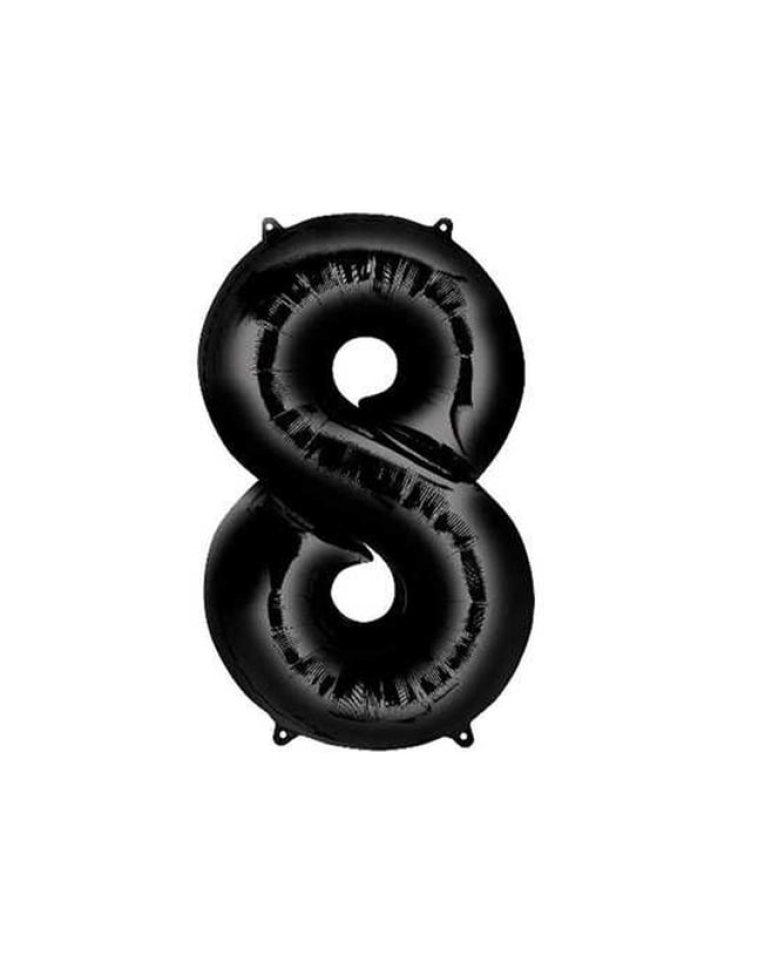 Siyah 8 Rakamı Folyo Balon