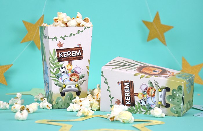Sweet Safari Popcorn Kutuları