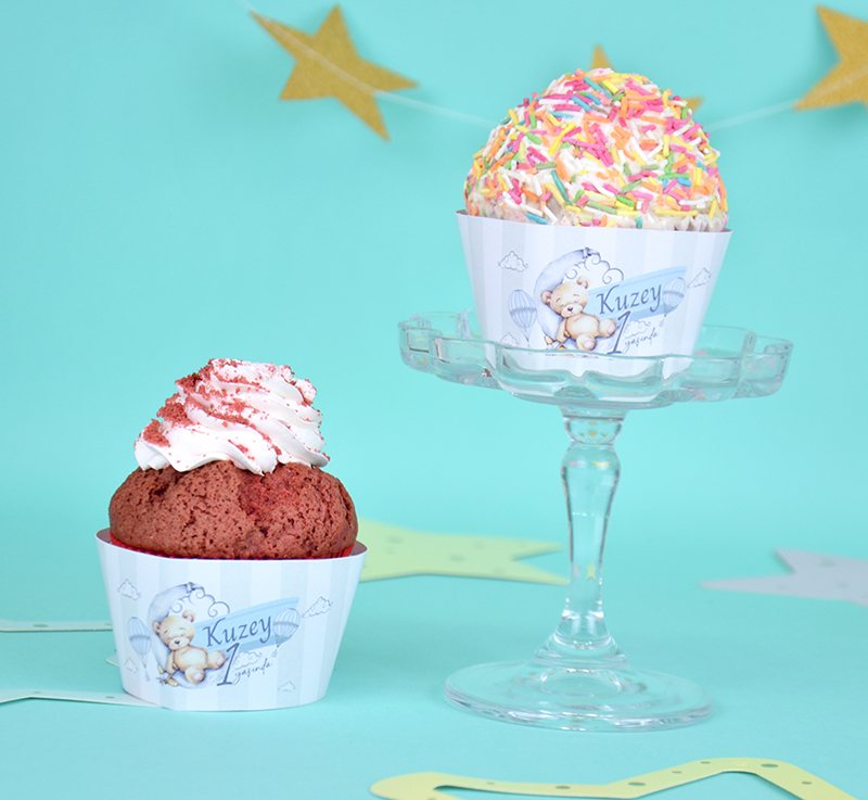 Teddy Moon Cupcake Sargıları