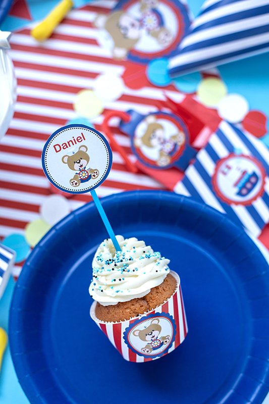 Teddy Sailor Cupcake Topperler