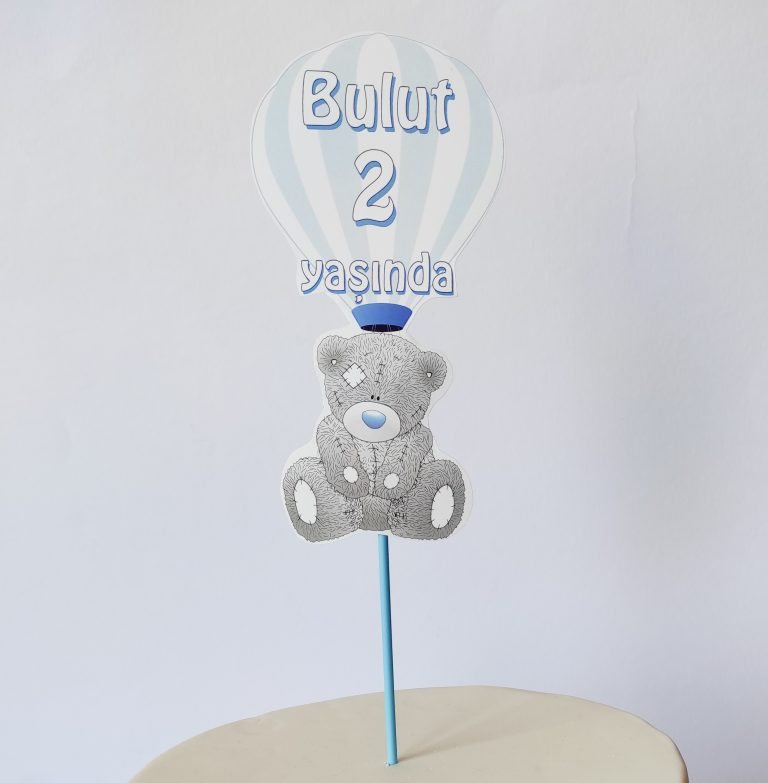 Uçan Balonlu Teddy Pasta Topper