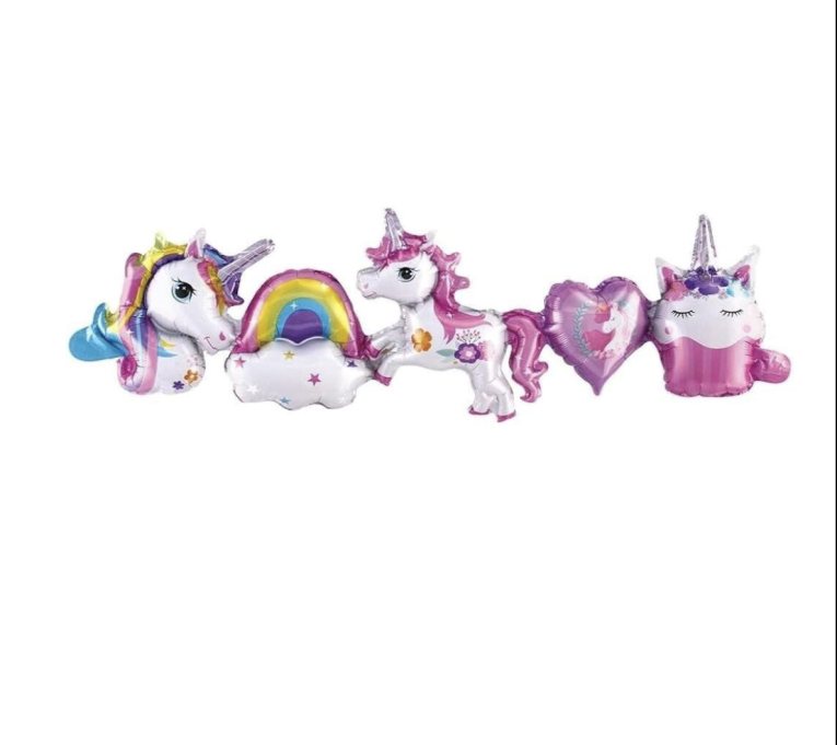 🦄 Unicorn Temalı Folyo Balon Seti – 5 Parça 🌈✨